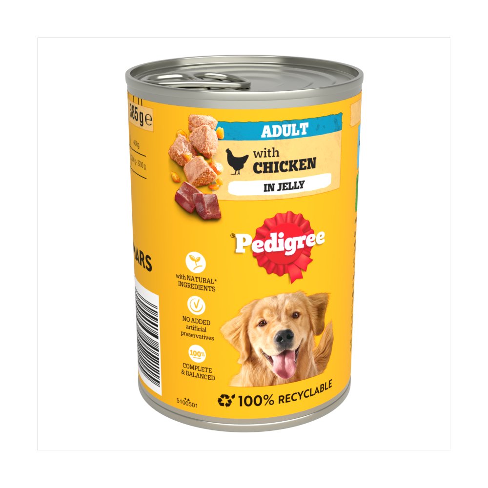 Pedigree Adult Wet Dog Food Chunks in Jelly Chicken 385g